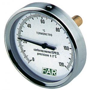 Термометр биметалический, Ø80 мм  FA 2600 Термометр 0-120?С, зонд 50мм, O 80 мм, торцевое соединение 1/2